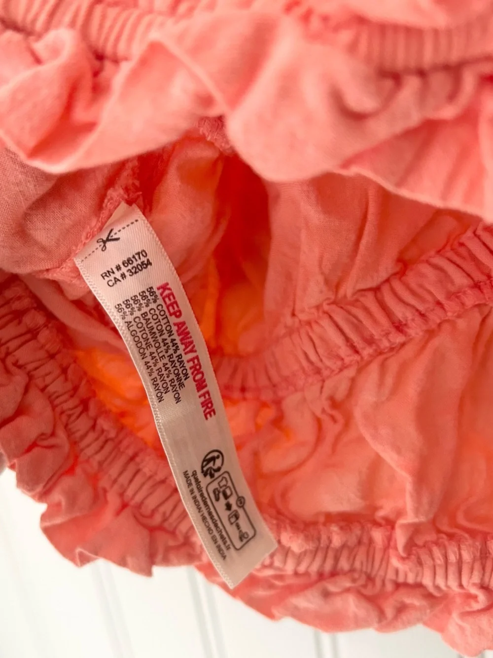 Anthropologie Medium Coral Ruched Ruffle Crop Top Sleeveless Tie Front - Picture 6 of 8